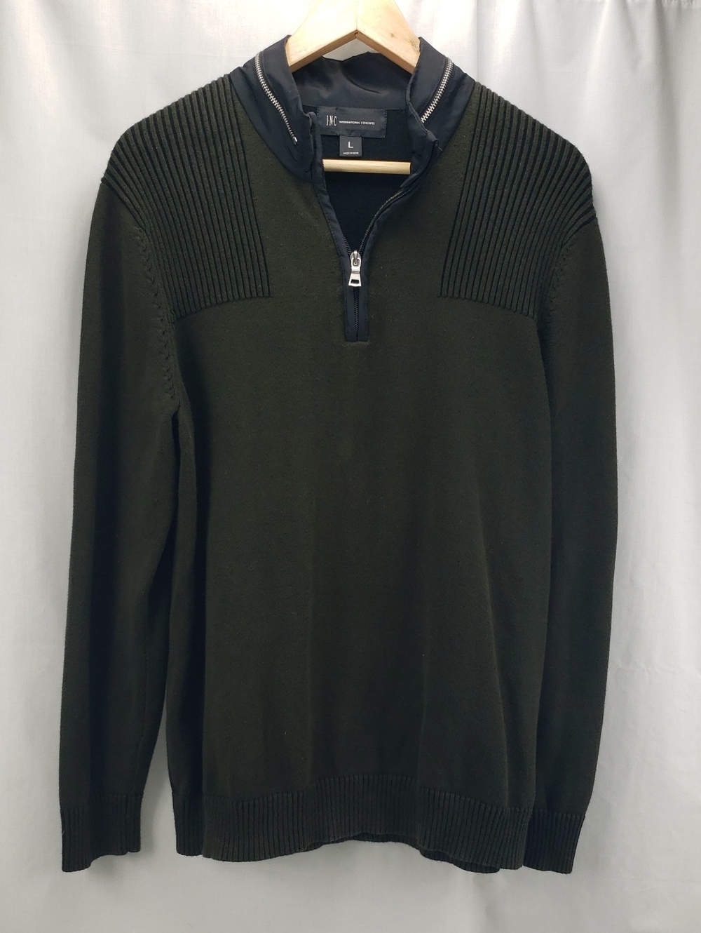 INC 1/4 Zip Cotton Pullover Sweater Men's Large